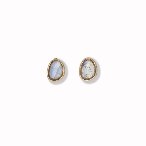 Stone Slice Labradorite Earrings